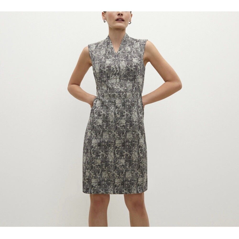 MM Lafleur The Aditi Midi Casual Sheath Dress Crackle SZ M